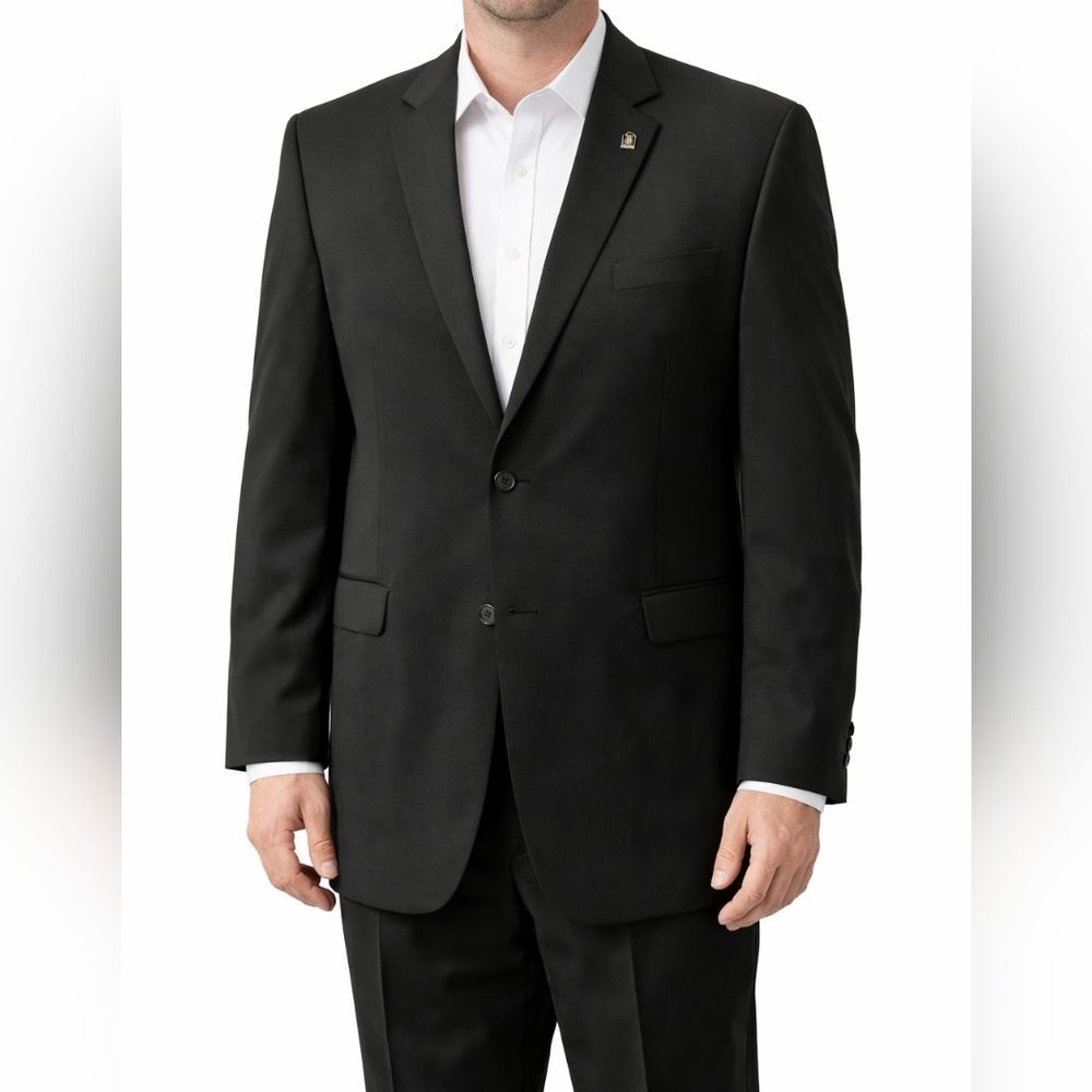 NWT Stacy Adams 56R Black Two Button Blazer Sport Coat Formal Wedding Church